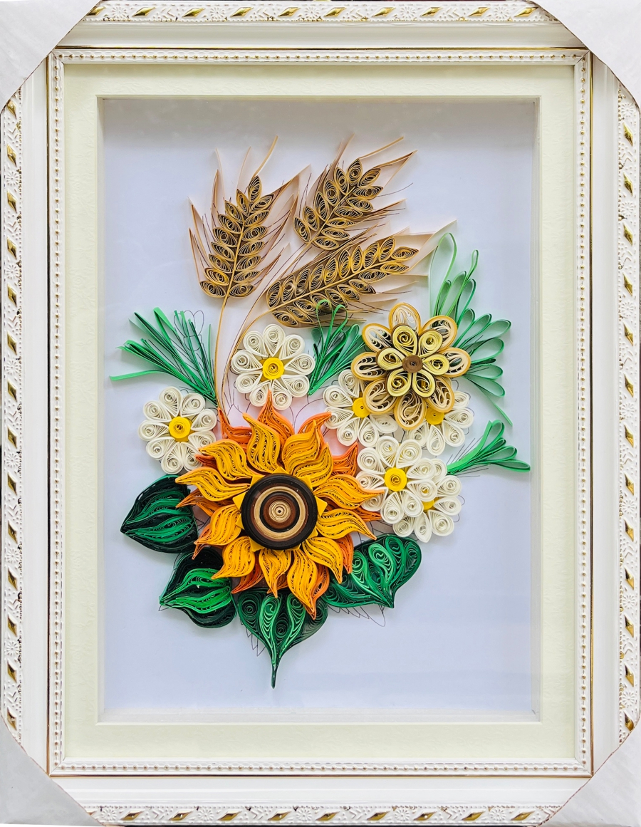 温馨之家牡丹花家字装裱效果